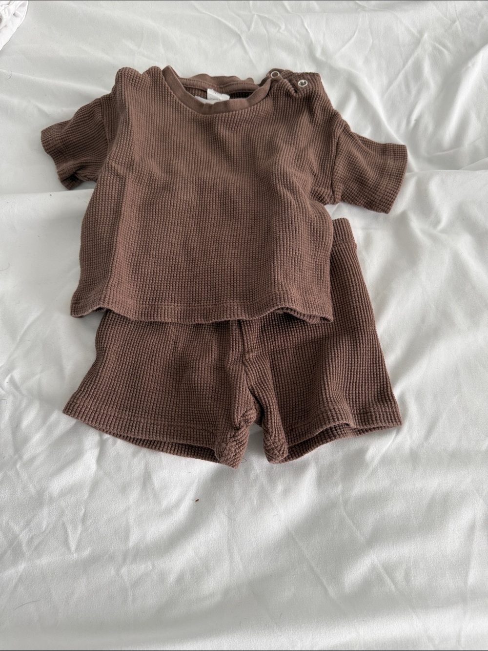 H&M Kids Waffle Knit Short Set - Brown